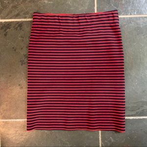 Red & Navy Striped Madewell Skirt
